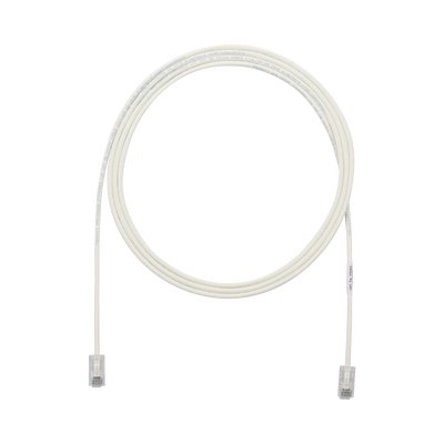 [UTP28X20] Cable de Parcheo UTP Cat6A, CM/LSZH, Diámetro Reducido (28AWG), Color Blanco Mate, 6.1 Metros (20 Pies)