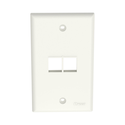 [NK2FNIW] Placa de Pared Vertical, Salida Para 2 Puertos Keystone, Color Blanco Mate