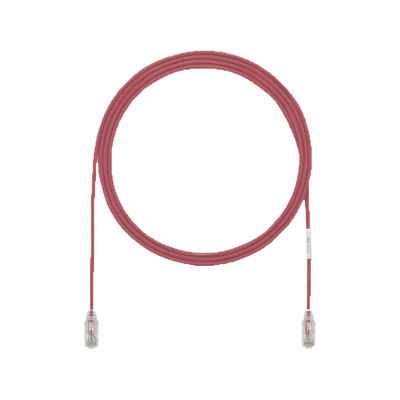 [UTP28X3RD] Cable de Parcheo UTP Cat6A, CM/LSZH, Diámetro Reducido (28AWG), Color Rojo, 0.91 Metros (3 Pies)