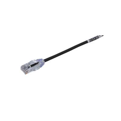 [UTP28SP0.2MBL] Cable de Parcheo TX6, UTP Cat6, Diámetro Reducido (28AWG), Color Negro, 20 cm (7.87 pulgadas)
