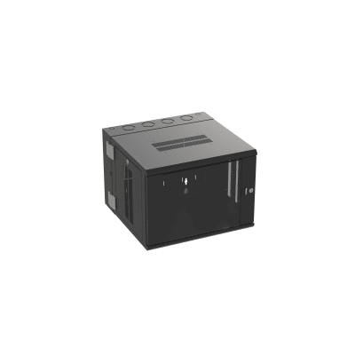 [PZWMC9W] Gabinete PanZone de Montaje en Pared, de 19in, Puerta con Ventana de Seguridad, 9 UR, 635mm de Profundidad, Color Negro