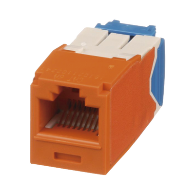 [CJ6X88TGOR] Conector Jack RJ45 Estilo TG, Mini-Com, Categoría 6A, de 8 Posiciones y 8 Cables, Color Naranja