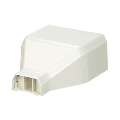 [T45EEIW] Conexión de tubería a canaleta T45, Salidas de 1/2", 3/4", 1" y 1 1/4", material ABS, Color Blanco Mate