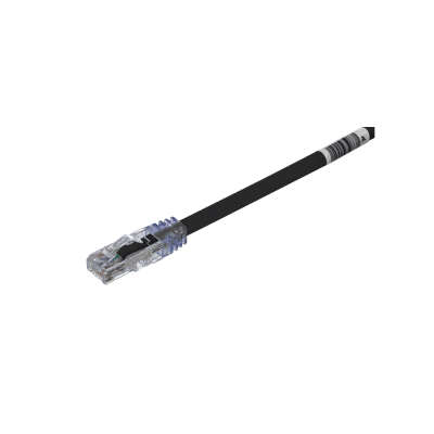 [UTP6AX1BL] Cable de Parcheo UTP, Cat6A, 24 AWG, CM, Color Negro, 0.3 Metros (1 Pie)