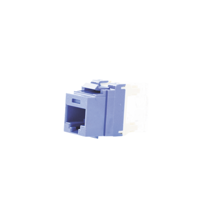 [NKP5E88MBU] Conector Jack Estilo 110 (de Impacto), Tipo Keystone, Categoría 5e, de 8 Posiciones y 8 Cables, Color Azul
