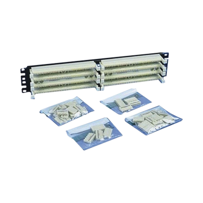 [P110B1005R2Y] Kit Panel de Conexión con 2 Bases de 100 Pares, Categoría 5e, Incluye 40 Bloques de Conexión de 5 Pares y Etiquetas, 19 Pulgadas (48.26 cm), 2 UR