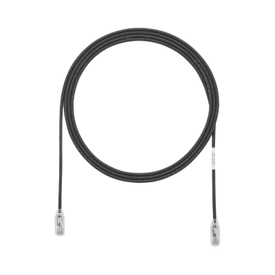 [UTP28SP6BL] Cable de Parcheo TX6, UTP Cat6, Diámetro Reducido (28AWG), Color Negro, 1.83 Metros (6 Pies)