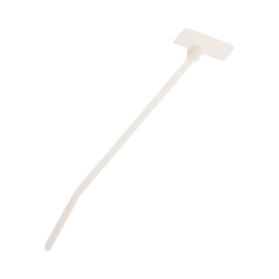 [PLF1M-C] Cincho de Identificación Tipo Bandera, 109 mm largo x 2.4mm ancho, Área de Marcado de 7.9 x 19.1 mm, Nylon 6.6, Color Natural, Bolsa de 100pz 