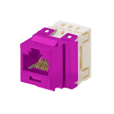 [NKP5E88MVL] Conector Jack Estilo 110 (de Impacto), Tipo Keystone, Categoría 5e, de 8 Posiciones y 8 Cables, Color Violeta