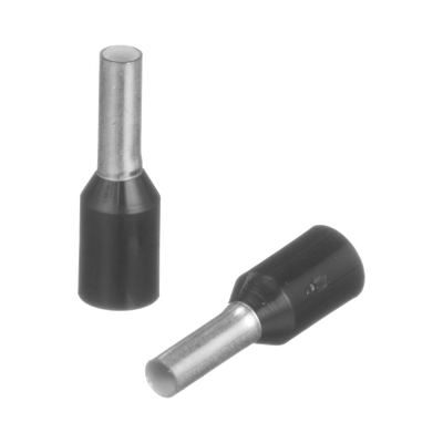 [FSD78-6-D] Ferrule Aislado Para Cables 16 AWG, PIN de 6 mm de Longitud, Mango Color Negro, Paquete de 500 Piezas.