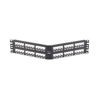 [CPA48BLY] Panel de Parcheo Modular Mini-Com (Sin Conectores), Angulado, Totalmente Blindado, de 48 Puertos, 2UR