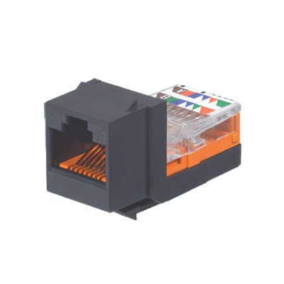 [NK5E88MBLY] Conector Jack Estilo Leadframe, Tipo Keystone, Categoría 5e, de 8 Posiciones y 8 Cables, Color Negro