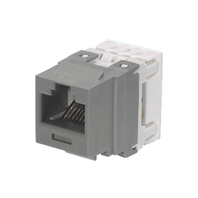 [NK688MIG] Conector Jack Estilo 110 (de Impacto), Tipo Keystone, Categoría 6, de 8 Posiciones y 8 Cables, Color Gris