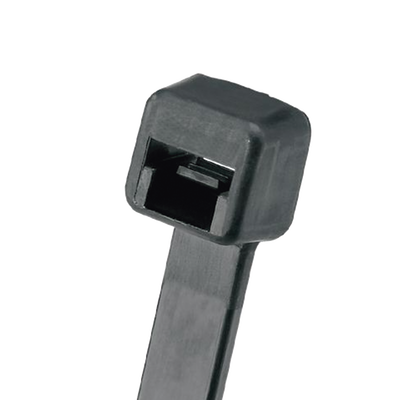 [PLT4H-C0] Cincho de Nylon 6.6 Pan-Ty, 368mm largo x 7.6mm ancho, Color Negro, Exterior Resistente a Rayos UV, Paquete de 100pz