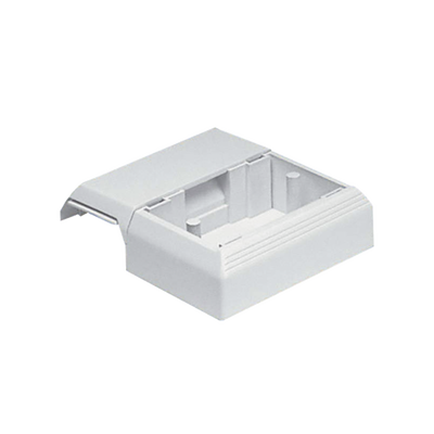 [T45WCIW] Caja Superficial Con Bisagras de Instalación a Presión, Para Canaletas T45, Material PVC Rígido, Color Blanco Mate