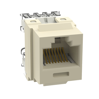 [NK688MEI] Conector Jack Estilo 110 (de Impacto), Tipo Keystone, Categoría 6, de 8 Posiciones y 8 Cables, Color Marfil