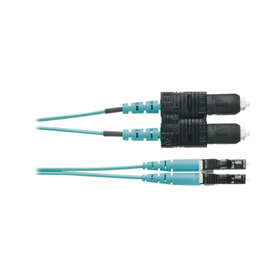 [FX2ERLNSNSNM001] Jumper de Fibra Optica Multimodo 50/125 OM3, LC-SC Duplex, OFNR (Riser), Color Aqua, 1 Metro (3.28 Pies)