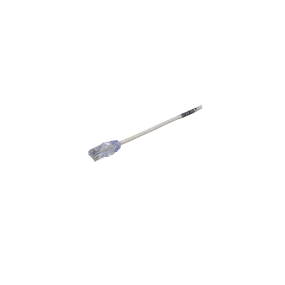[UTP28SP0.5M] Cable de Parcheo TX6, UTP Cat6, Diámetro Reducido (28AWG), Color Blanco, 0.5 Metros (1.64 Pies)