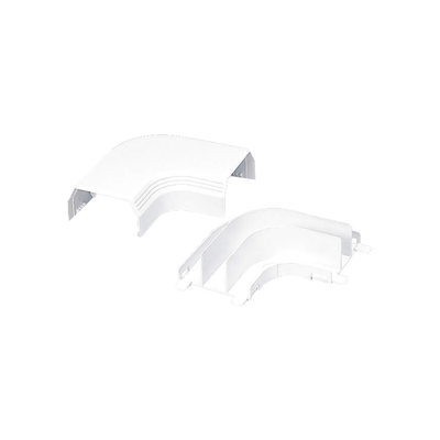 [T45RAIW] Curva de radio controlado, para uso con canaleta T45, Material PVC Rígido, Color Blanco Mate