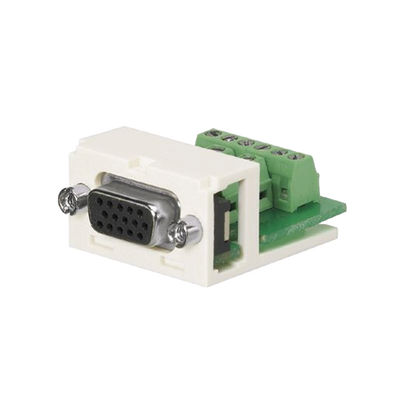 [CMD15HDIWY] Conector Sub-D de 15 Pines Tipo Atornillable, Uso en 2 Puertos Mini-Com, Color Blanco Mate