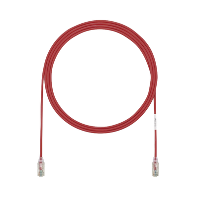 [UTP28SP1RD] Cable de Parcheo TX6, UTP Cat6, Diámetro Reducido (28AWG), Color Rojo, 0.3 Metros (1 Pie)