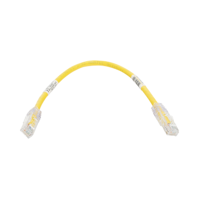[UTPSP1YLY] Cable de Parcheo TX6, UTP Cat6, 24 AWG, CM, Color Amarillo, 0.3 Metros (1 Pie)