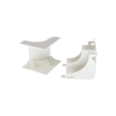[T45ICIW] Esquinero interior, para uso con canaleta T45, Material PVC Rígido, Color Blanco Mate