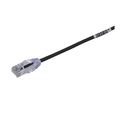 [UTP28SP0.5MBL] Cable de Parcheo TX6, UTP Cat6, Diámetro Reducido (28AWG), Color Negro, 0.5 Metros (1.64 Pies)