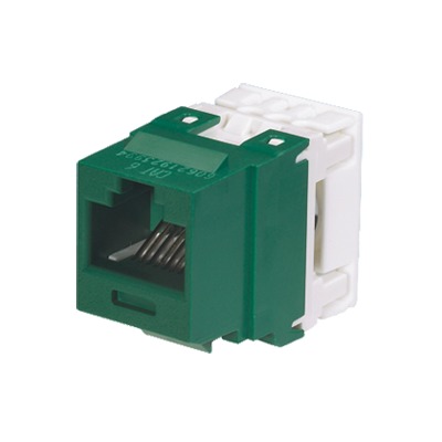 [NK688MGR] Conector Jack Estilo 110 (de Impacto), Tipo Keystone, Categoría 6, de 8 Posiciones y 8 Cables, Color Verde