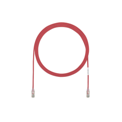 [UTP28SP10RD] Cable de Parcheo TX6, UTP Cat6, Diámetro Reducido (28AWG), Color Rojo, 3.05 Metros (10 Pies)