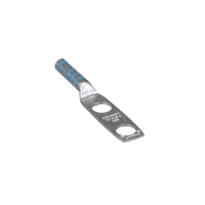 [LCC6-38D-L] Zapata de compresión LCC6-38D-L para cal. 6 Awg, Doble barreno para tornillo prisionero de 3/8, Espaciado de orificio 25.4mm, 1 Pz