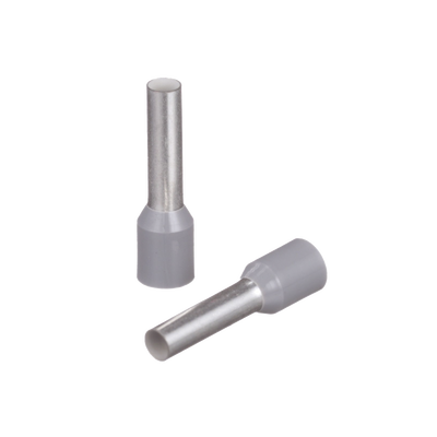 [FSD81-12-C] Ferrule Aislado para cabldes 12 AWG, Pin de 12mm de Longitud, Mango Color Gris, Paquete 100Pz