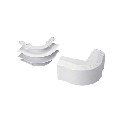 [T45OCIW] Esquinero exterior, para uso con canaleta T45, Material PVC Rígido, Color Blanco Mate
