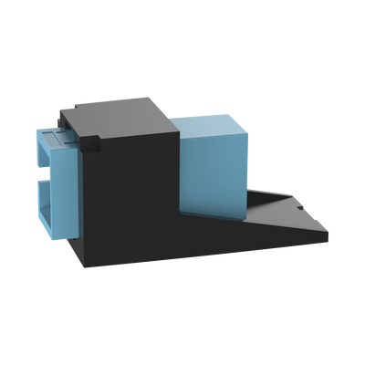 [CMSAQSCZBL] Módulo Acoplador SC Simplex, para Fibra Óptica Multimodo OM3/OM4, Tipo Mini-Com, Color Aqua