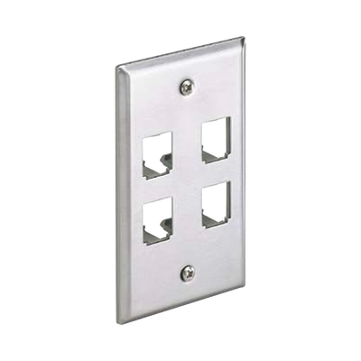 [CFP4SY] Placa de Pared Vertical, de Acero Inoxidable, Salida Para 4 Puertos Mini-Com