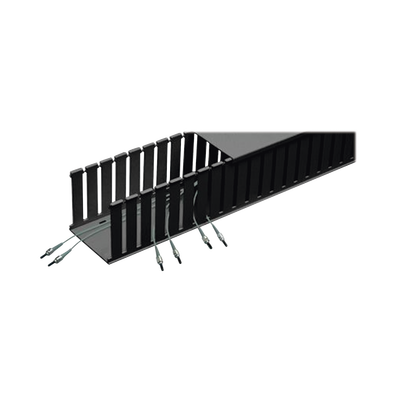 [E4X4BL6] Canaleta Ranurada de PVC sin Tapa, Fiber-Duct™, 4 in de Ancho, 4 in de Alto y 1828.8 mm de Largo, Color Negro