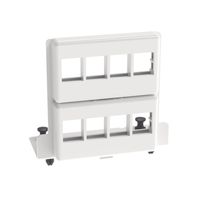 [NKMS8PPB] Patch Panel de 8 Puertos Keystone, Para Uso con Gabinetes Multipropósito, de Instalación a Presión, Color Blanco