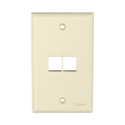 [NK2FNEI] Placa de Pared Vertical, Salida Para 2 Puertos Keystone, Color Marfil
