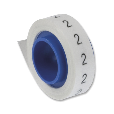 [PMDR-2] Rollo de Etiquetas Marcadoras, Pre-Impresos con el Número 2, de 2.4 Metros (7.87 Pies), Color Blanco