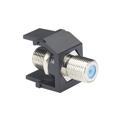 [NKFBL] Módulo Acoplador Coaxial Tipo F, Keystone, de 75 Ohms, 3.0 GHz, Color Negro