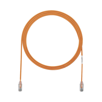 [UTP28SP5OR] Cable de Parcheo TX6, UTP Cat6, Diámetro Reducido (28AWG), Color Naranja, 1.52 Metros (5 Pies)