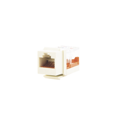 [NK5E88MIWY] Conector Jack Estilo Leadframe, Tipo Keystone, Categoría 5e, de 8 Posiciones y 8 Cables, Color Blanco Mate