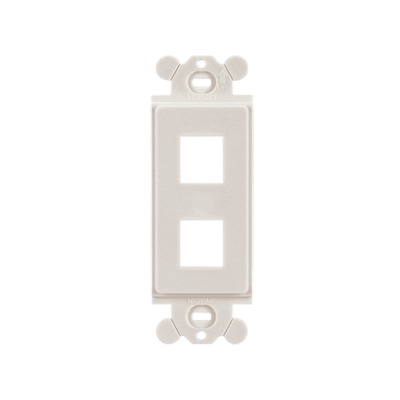 [NK2RMFWH] Marco de Módulo Dúplex, Para Placas Frontales Estándar GFCI, Acepta 2 Módulos Keystone, Color Blanco