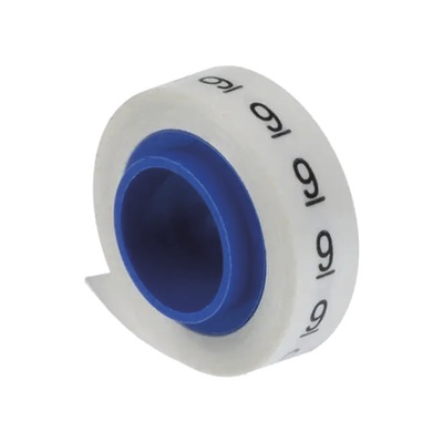 [PMDR-9] Rollo de Etiquetas Marcadoras, Pre-Impresos con el Número 9, de 2.4 Metros (7.87 Pies), Color Blanco