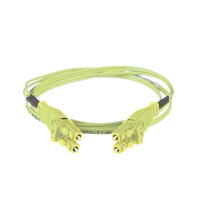 [FW2RLU1U1ONM002] Jumper de Fibra Óptica Multimodo 50/125 OM5, LC-LC Uniboot Duplex, LSZH, Color Verde Lima, 2 Metros (6.56 Pies)
