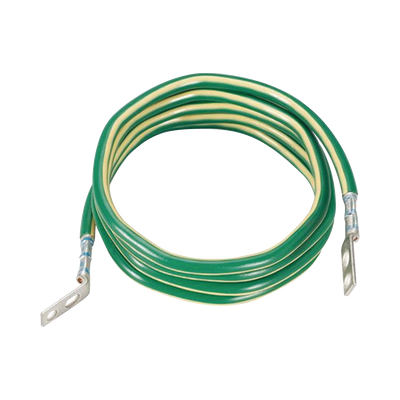 [GJ6240UH] Jumper para Aterrizar Equipos, 6 AWG, con Terminal Doblada a 45 Grados y Terminal Recta, Para Conexión a Tierra y Terminal Recta Para Equipos, 1.8m de Largo