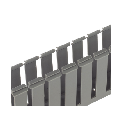 [G3X3LG6] Canaleta Ranurada de PVC sin Tapa, Tipo G, 3.25 in de Ancho, 3.12 in de Alto y 1828.8 mm de Largo, Color Gris