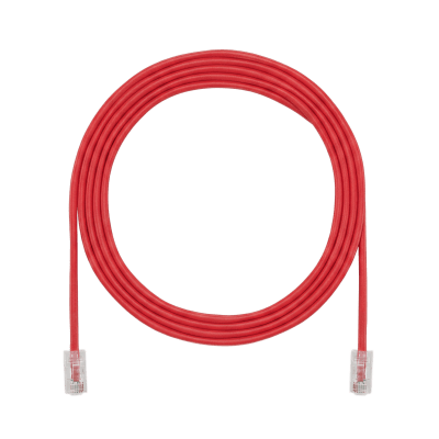 [UTP28X22RD] Cable de Parcheo UTP, Cat6A, 24 AWG, CM, Color Rojo, 6.71 Metros (22 Pies)