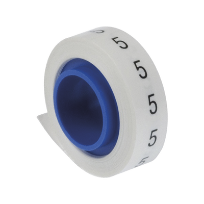 [PMDR-5] Rollo de Etiquetas Marcadoras, Pre-Impresos con el Número 5, de 2.4 Metros (7.87 Pies), Color Blanco