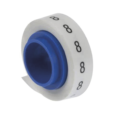 [PMDR-8] Rollo de Etiquetas Marcadoras, Pre-Impresos con el Número 8, de 2.4 Metros (7.87 Pies), Color Blanco